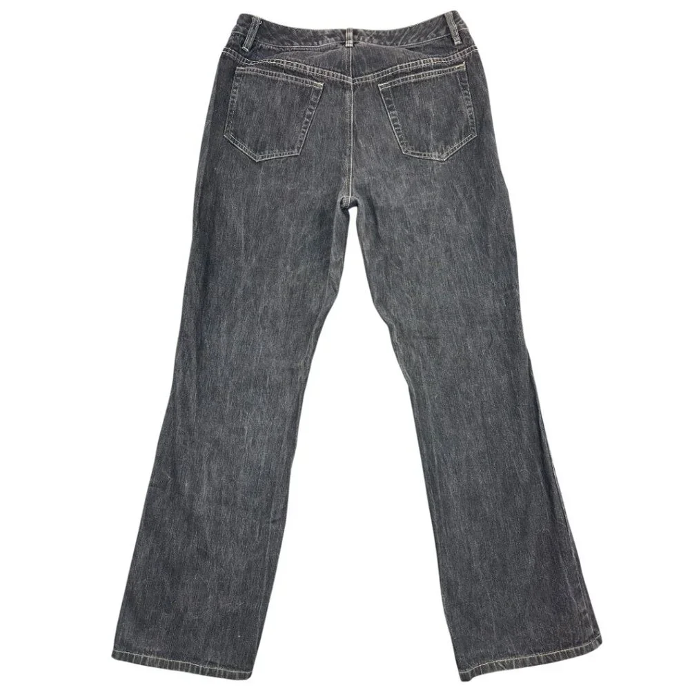 Liz Claiborne Dark Charcoal Washed Straight Leg Jeans